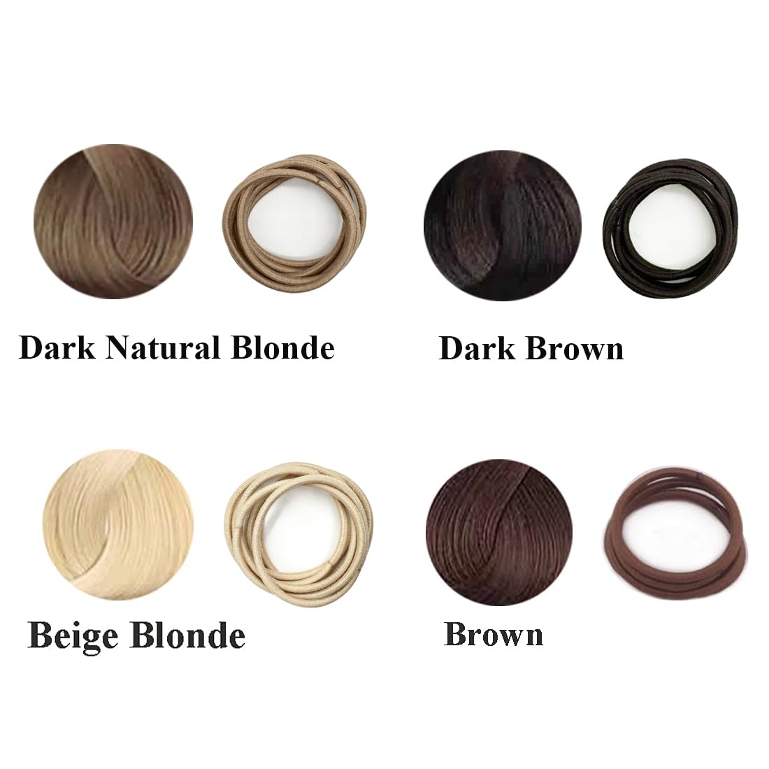 Lazos pequeños para el cabello, elásticos para cabello fino, color rubio beige, cola de caballo sin daños para mujeres, niñas y niños (2 mm x 2,5 cm, rubio beige)