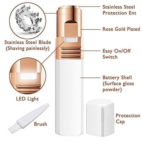Dolanus Facial Hair Removal for Women, Facial Razors for Women face Painless Facial Hair Trimmer with Built-in LED Light
