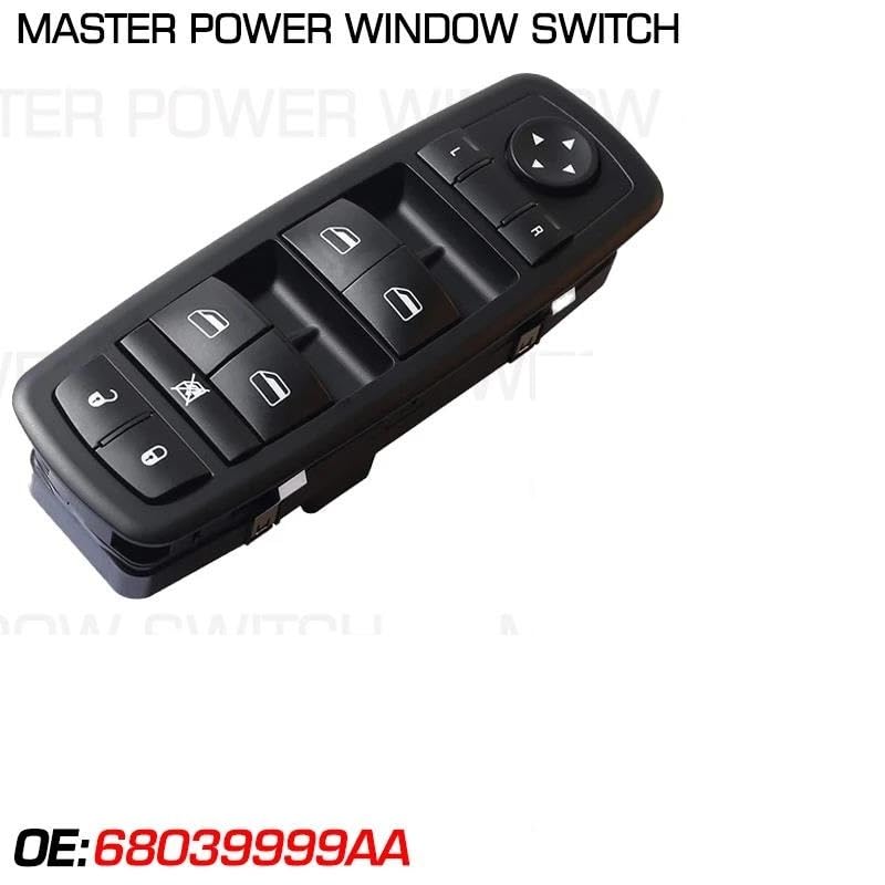 Interrupteur de lève-vitre électrique haute durabilité finition 68039999AA commande 3+9 pins - 6