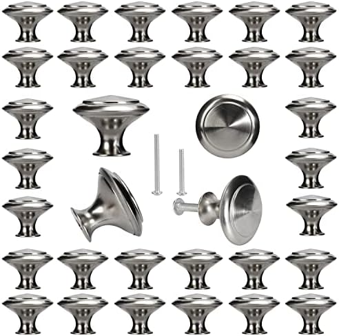 BEIUTAO 35 Pack Cabinet Knobs, Knobs for Cabinets and Drawers, Kitchen Cabinet Knobs, Brushed Nickel Cabinet Knobs with 70 Screws, Silver Drawer Knobs for Cupboard Door, Dresser, Drawer