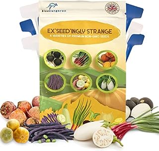 Blue Kangaroo Vegetable Seeds Kit - 6 Varieties of British Non GMO, Heirloom Seeds to Grow Indoors & Outdoors. Perfect Grow Your Own Kit for Kids & Adults.