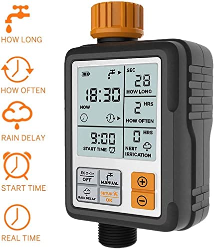 Image of LABART Drip Irrigation Timer for Garden Farm, Water Timer Programmable, Automatic Watering System, Waterproof Digital Irrigation Timer System for Lawns Yellow