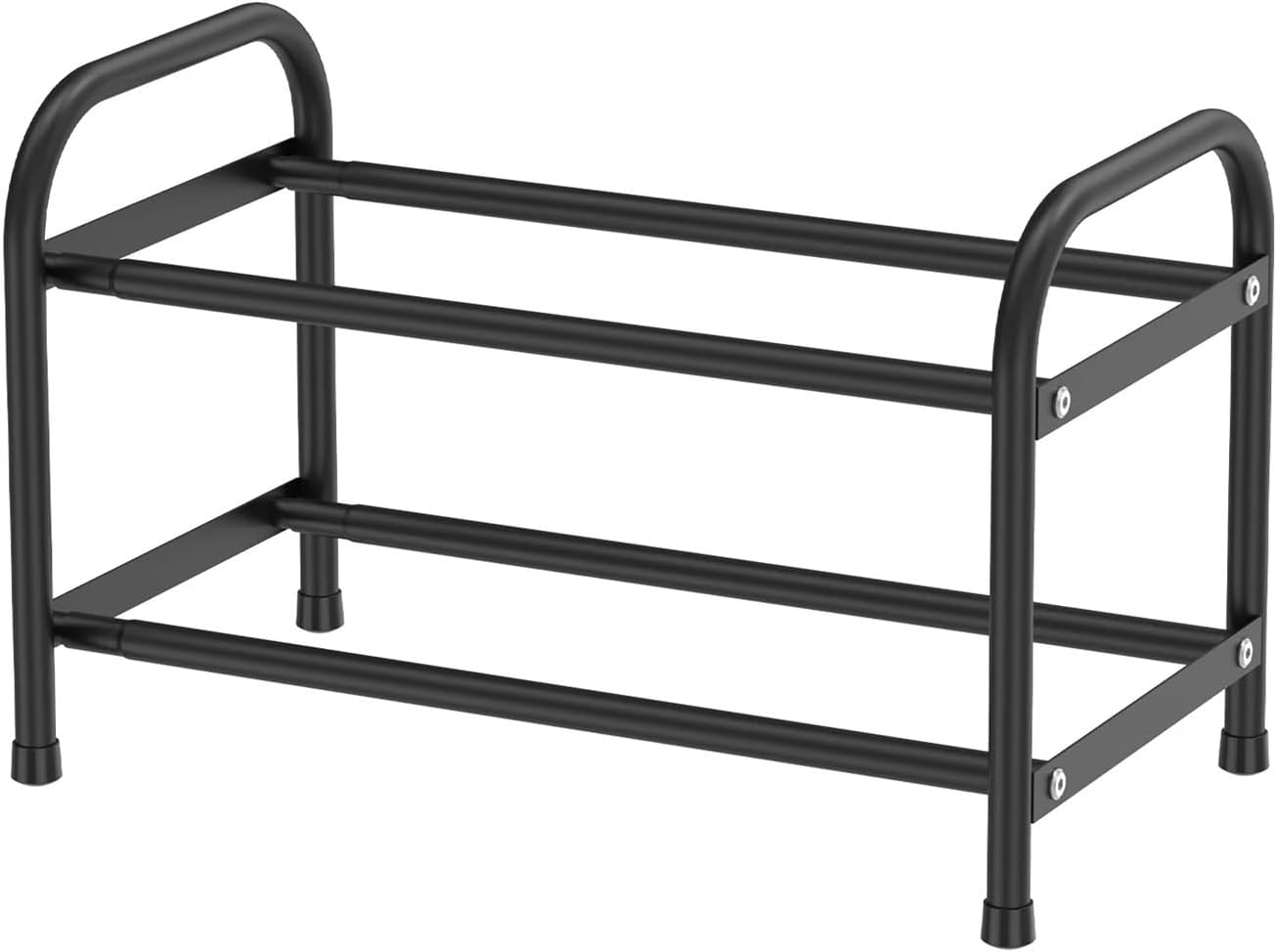 Stackable Expandable Shoe Rack Space Saving Adjustable Organizer ，Compatible for Entryway Hallway Front Door Entrance(Black Double Layer)