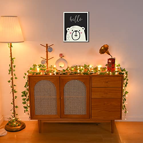 Dolicer 10 Strands 70Ft Fake Vines For Bedroom With 33Ft String Lights, Fake Ivy Vines With Fake Leaves, Artificial Ivy Garland Greenery Garland, Hanging Vines For Wall Decor Wedding Room Party Garden #TOP1