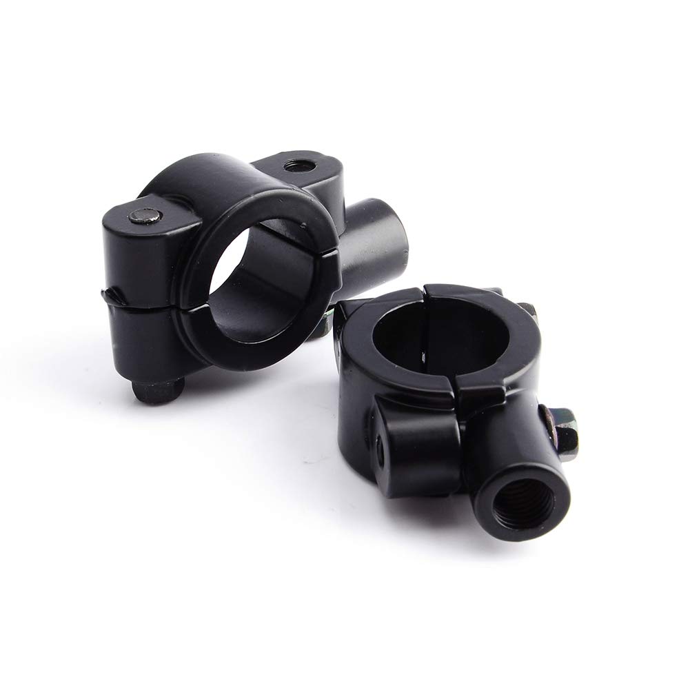 Zacisk montażowy do lusterka motocyklowego, uchwyt z gwintem lustrzanym 10 mm, uniwersalny aluminiowy uchwyt na kierownicę 7/8 cala, 1 para