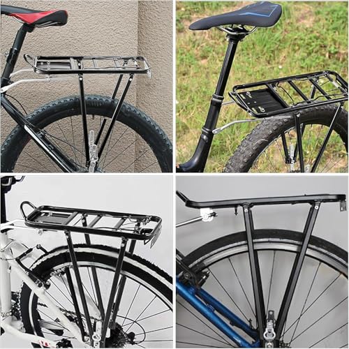 Universeller Gepäckträger für 24-28 Zoll - Leichter Fahrradgepäckträger hinten (43x21cm) in schwarz, mit Reflektorhalterung, ideal für Citybikes & Mountainbikes (Cube kompatibel)