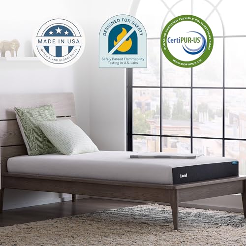 Image of Lucid 6 inch Firm Gel Memory Foam Mattress - Bamboo Charcoal & Cooling Gel - Fiberglass Free - Bed in a Box - CertiPUR-US Certified - Twin Size