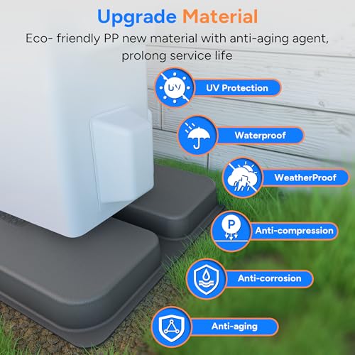 Image of Mini Split Pad for Condenser: Ground Base for Air Conditioner Outdoor Condenser Units, Plastic Equipment Pad for Ductless Minisplit Heat Pump Systems HAVC, Gray, 34.6 inch x 18.1 inch x 2 inch