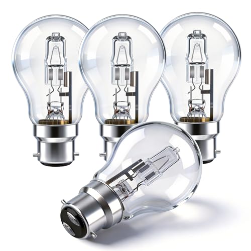 Caldarax A55 B22 100W GLS Bayonet Cap Light Bulbs Dimmable AC 220-240V Warm White 2700K Classic Clear Globe BC Large Bayonet Bulb for Ceiling Light Wall Lamp Table Lamp Pack of 4