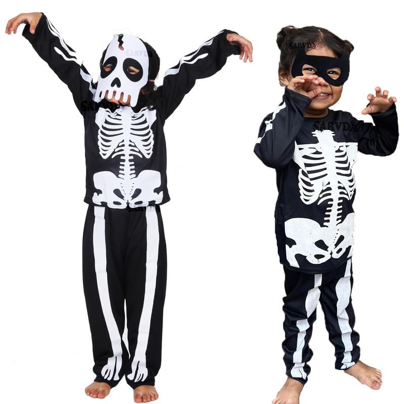 Image of Sarvda Halloween Dress | Costume and Accessories | For Girls and Boys | Haunted Horror Theme Party Vampire Witch Ghost Skeleton Draculla Pumpkin Scary Cosplay Dress