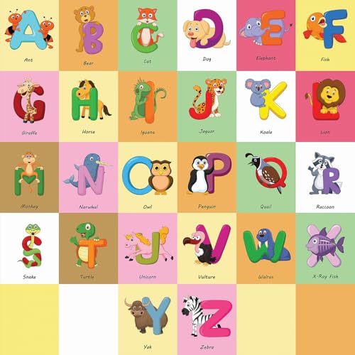 Image of Alphabet Print Picnic Mat - 1.4m x 1.4m | Yoga & Kids mat | Non Toxic| Waterproof, Foldable & Lightweight Outdoor & Indoor Mat | Easy to Carry, Clean & Ideal for Park Beach Camping