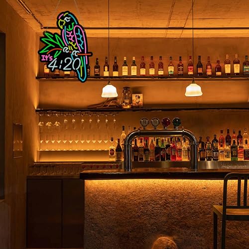 Image of 17x13 Inch Parrot Neon Signs Art Wall Lights for Beer Bar Club Bedroom Hotel Pub Cafe Wedding Birthday Party Gifts
