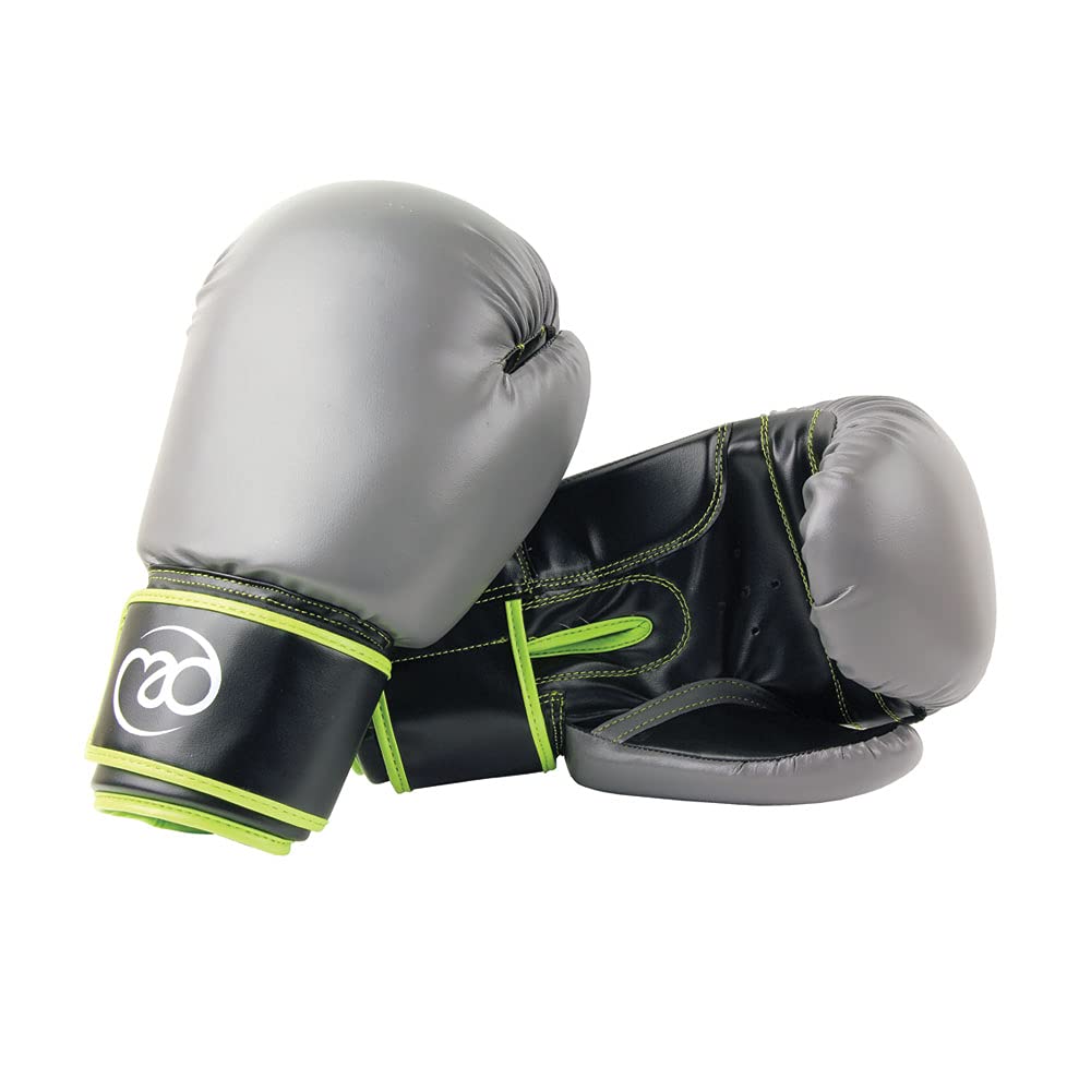 Fitness Mad Green/Grey Sparring Gloves - 12Oz
