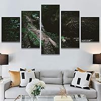 SIGNWIN 5 Panel Canvas Wall Art Rustic Woods for Home Decorations Ready to Hang - 60