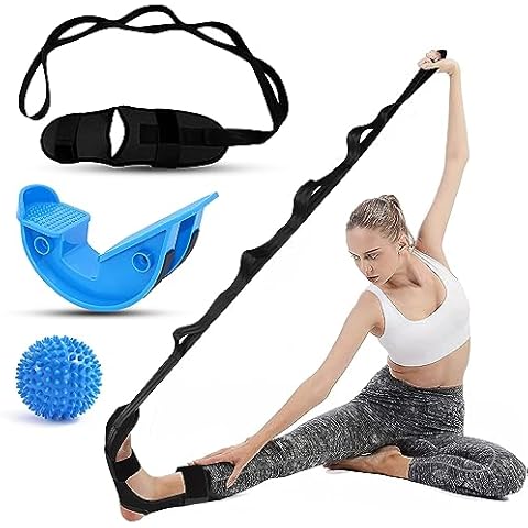 JIURUN Foot Stretcher Kit - Foot Rocker, Foot and Calf Stretcher Suitable for Stretching Legs, Thighs, Calves and Hamstrings, Leg Stretcher Strap, Included Massage Ball Cover