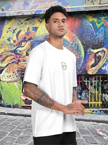 Image of STELLERS Men's Oversized Printed Half Sleeve T-Shirt | Feather Touch Feel | Odour Resistant | Anti-Static | Wrinkle Free | Quick Dry | Stretchable | Lightweight