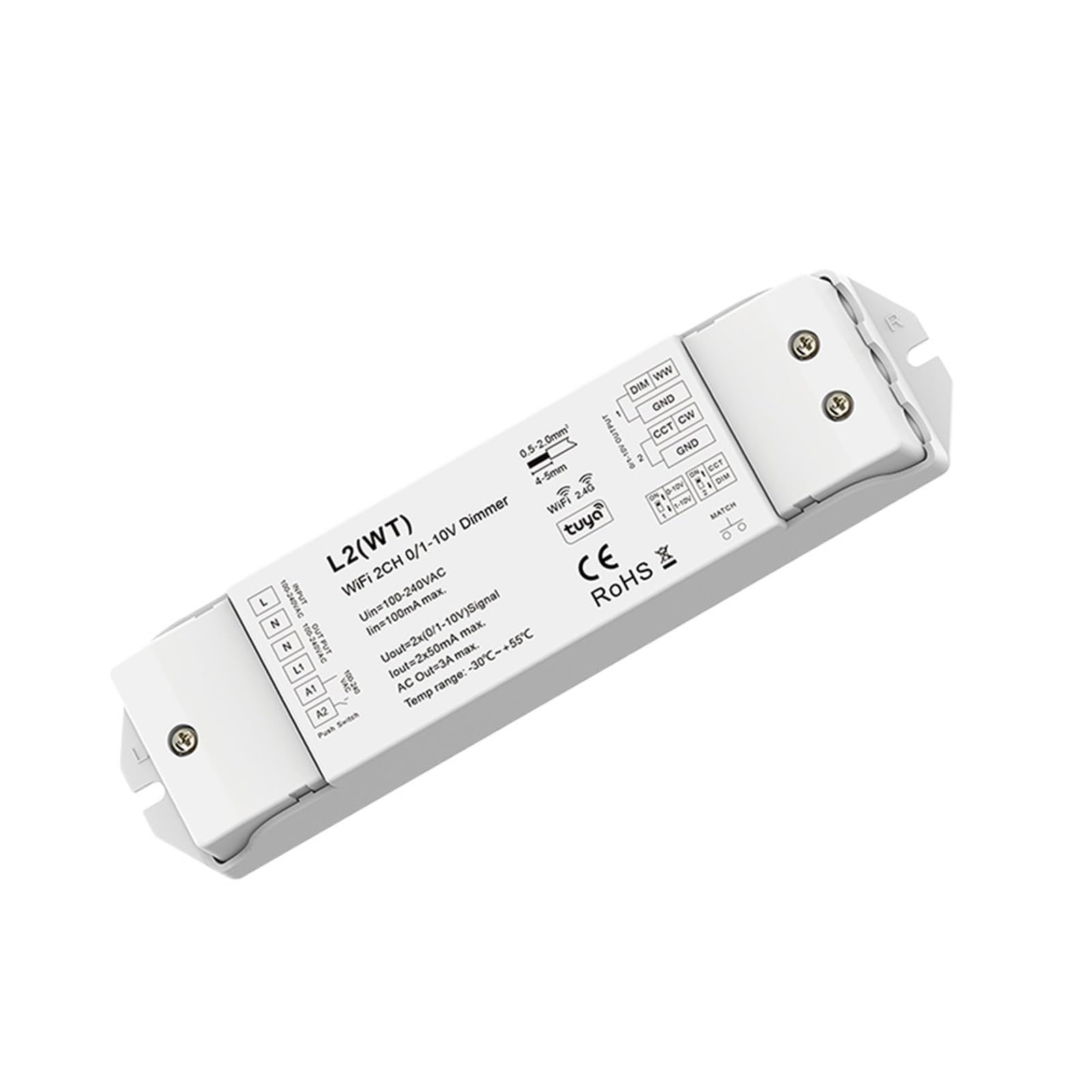 Interrupteur variateur LED WiFi 0-10V commande vocale L2(WT)