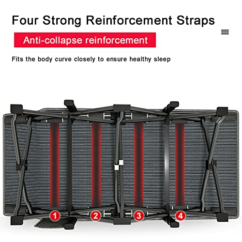 Lit de camping pliable robuste contre le mal de dos avec oreiller 4D