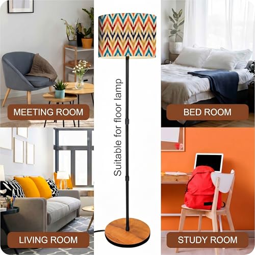 Image of Rellon Floor Lamp for Living Room with Decorative Metal Floor Lamp Standing Home Decoration Floor JuteLamp Shade Reading for Bedroom, Office,Kitchen (A5)