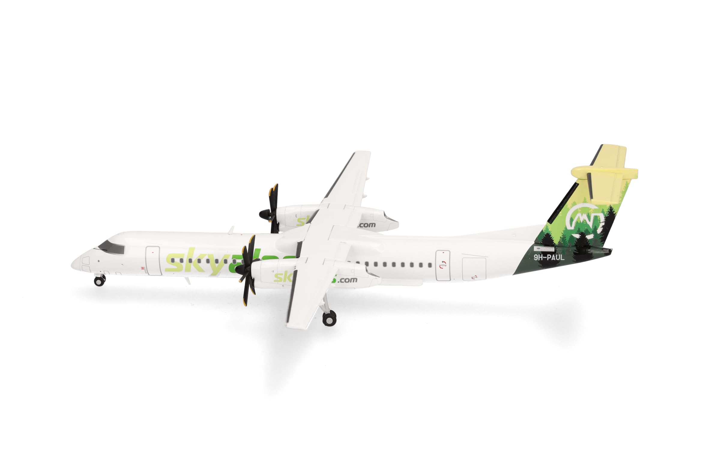 herpa Modellino aereo Sky Alps Bombardier Q400, miniatura in scala 1:200, pezzo da collezione, modello senza supporto, metallo
