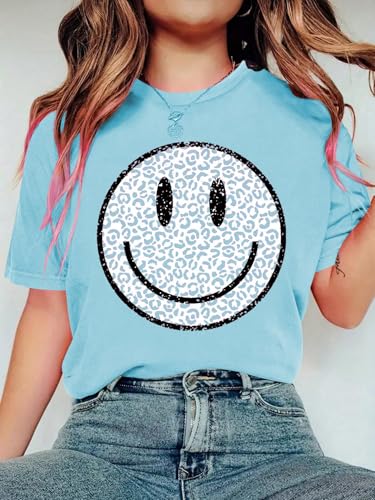 Image of SHENHE Girl's Summer Hawaiian Shirt Aloha Tropical Graphic Cute Crewneck Short Sleeve T Shirts Teen
