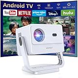 WISHOLY プロジェクター 家庭用【2025新登場!Android TV搭載・180°回転】プロジェクター天井投影 18000LM 1080P Wi-Fi 電動フォーカス 自動台形補正 ホームプロジェクター Bluetooth5.4 スタンド一体型 HiFiスピーカー内蔵 50%ズーム機能 操作簡単 ノートパソコン/スマホ/TVボックス/USB/PSゲーム機/DVDプレーヤーなど対応