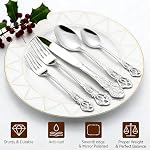 Cididu 40 Pièces Retro Royal Silverware Set pour 8, Set plat en acier inoxydable, lave-vaisselle Set de vaisselle sécuritaire incluant fourchettes et couteaux, Couverts vintage pour le mariage, la fête et Noël