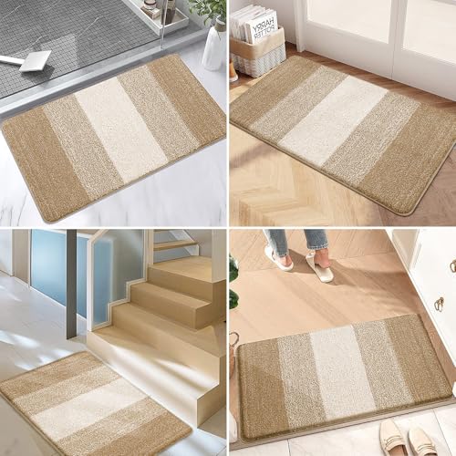 Grandaily Indoor Doormat, 35" x 59" Non-Slip Mud Trapper Absorbent Front Door Mats, Washable Striped Inside Entryway Mat, Low-Profile Welcome Mat Entrance Mat, Camel by Grandaily - Image 6