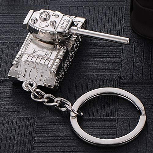 Arichtop Men Tanks Keychains Metal Tank Model Pendent Keyrings Key Chains Rings Holder Car Fans Souvenirs