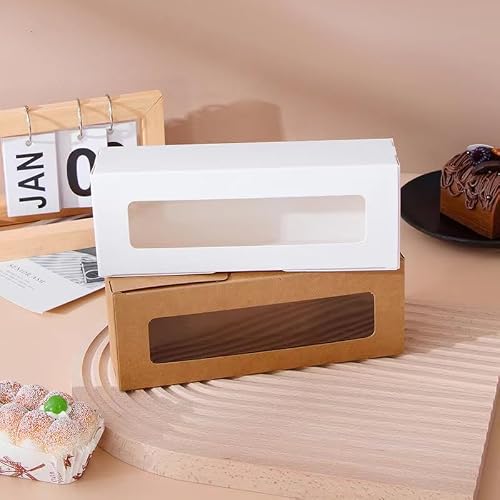 Xuwzenkl Macaron Boxes for 6 to 10 Macarons, 20 Pack 8x3x2 Inches Macaron Packaging for Home DIY Baking(White) - Thumbnail 6