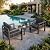 VONZOY 3 Piece Aluminum Patio Furniture Set, Thick Cushions, Aluminum Outdoor Sectional Conversation Set with Coffee Table for Porch, Backyard, Deck(Grey/Dark Grey)