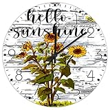 Matériau en bois : cette horloge murale de ferme est fabriquée en bois massif, sans cadre ni couvercle en verre. Alimentée par 1 pile AA (non incluse)