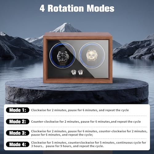 Caja de carga doble para relojes automáticos con modos de rotación configurables 6