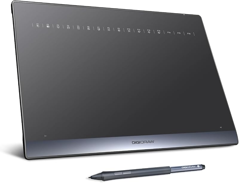 DIGIDRAW TW610 Wireless Drawing Tablet 10x6.25 Inch 60° Tilt,Bluetooth 5.0 | 16,384 Pressure Levels, Battery-Free Stylus, for Digital Art, Animation, Professional Drawing,Mac/PC/Android/Chromebook