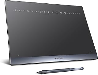 DIGIDRAW TW610 Bluetooth Drawing Tablet for pc 10"x6.25" Paper Like Art Graphics Drawing Tablet for pc with 16384 Stylus Battery Free Pen for PS Drawing OSU Game Compatible Mac Windows Android