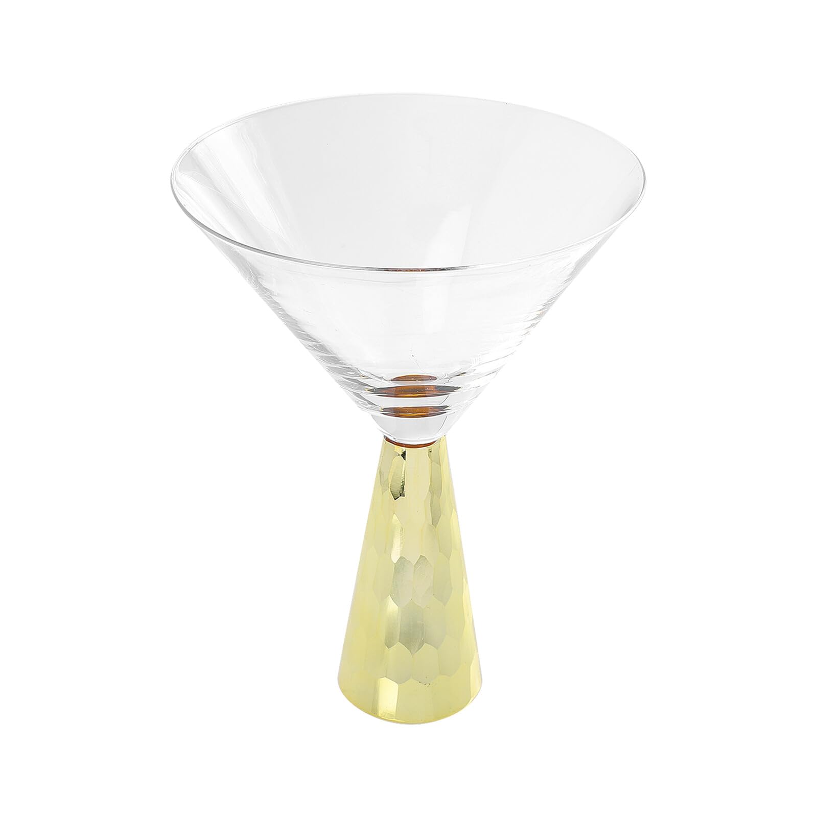 Verre à cocktail doré en verre épais chic avec sa base dorée élégante