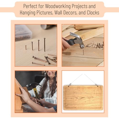 Image of Mr. Pen- Nail Assortment Kit, 600 Pcs, 4 Sizes, Bronze Picture Hangers