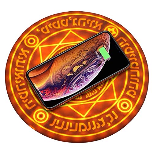 [Design array magico] Questo caricabatterie wireless Magic Array è progettato nella forma di una forma medievale della piastra di ceramica magica. Il pad di ricarica wireless ha una matrice magica della grafica, più magica è che una volta che il telefono è posizionato nel mezzo, la mappa inizierà immediatamente, la luce interna inizia ad accendersi, la musica inizia a squillare e allo stesso tempo, il Il telefono inizia a caricare. Se vuoi fermare il suono, devi solo toccare il centro 6 volte ..