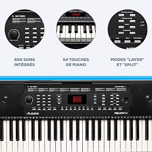 Alesis Melody 54 et Numark HF175 – Piano Numérique Portable 54 Touches, Enceintes Intégrées et Casque Audio - Les Beatles, Paul McCartney, John Lennon, RIngo Starr, George Harrison Alesis Melody 54 et Numark HF175 - Piano Numérique Portable 54 Touches, Enceintes Intégrées et Casque Audio – Image 3