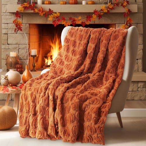 Tegeme Fall Throw Blanket Pumpkin Autumn Throw Blanket 50' x 60'...