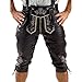 Produktbild Almbock Trachtenlederhose Kniebund Herren - Lederhosen Herren in schwarz mit fescher Stickerei - Trachtenhose Herren Glattleder - Herrenlederhosen 46