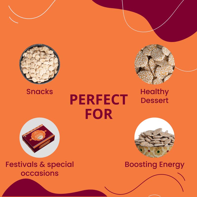 Image of HERBS INDiA Gur ki Rewari 350g | Gud Rewdi | Rewdi | Til Sweets | Revadi | Rewadi | Indian Candy Mithai |Sesame Pops | Til Wali Rewadi |for Any Occasion