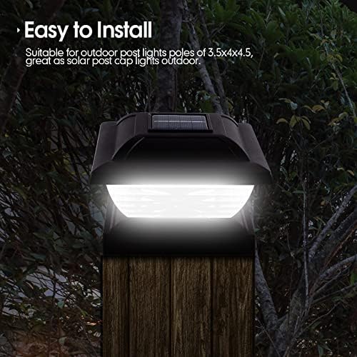 Vista 4 de Wecusn Luces solares para postes al aire libre, luces solares para postes al aire libre, impermeables, para postes de valla, luces de poste al aire