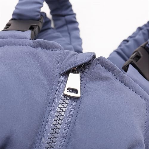 2 Pcs Little Boys Girls Winter Warm Puffer Zipper Pocaket Soild Fur Trim Snow Bib Jacket and Snow Pants Snowsuit Set2