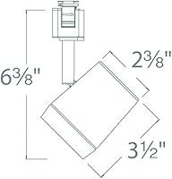 Vista 5 de WAC Lighting L-7011-WD-WT Oculux 7011 - Lámpara LED de cabeza de riel de luz regulable a cálida, grande, color blanco