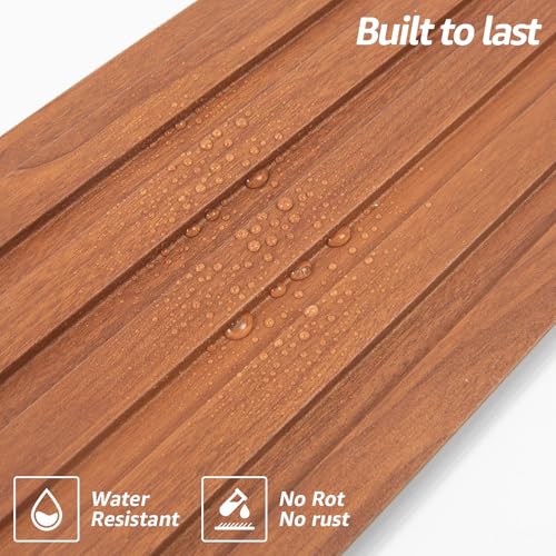 Image of Art3d 108 x 6 Inch WPC Wood Slat Wall Panels, 3D Wall Accents, 8-Pack, Teak