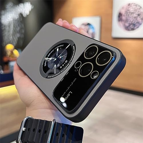 Étui de chargement sans fil iPhone 14 Pro Max coque cuir de luxe avec protège-objectif ENILSA