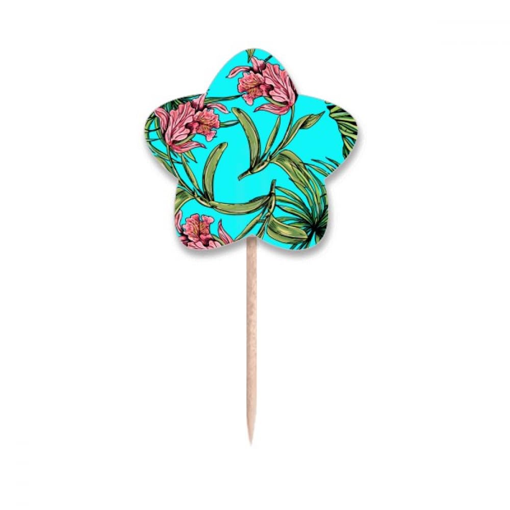 Cure-dents en forme d'étoile avec motif floral pour décoration de table festive