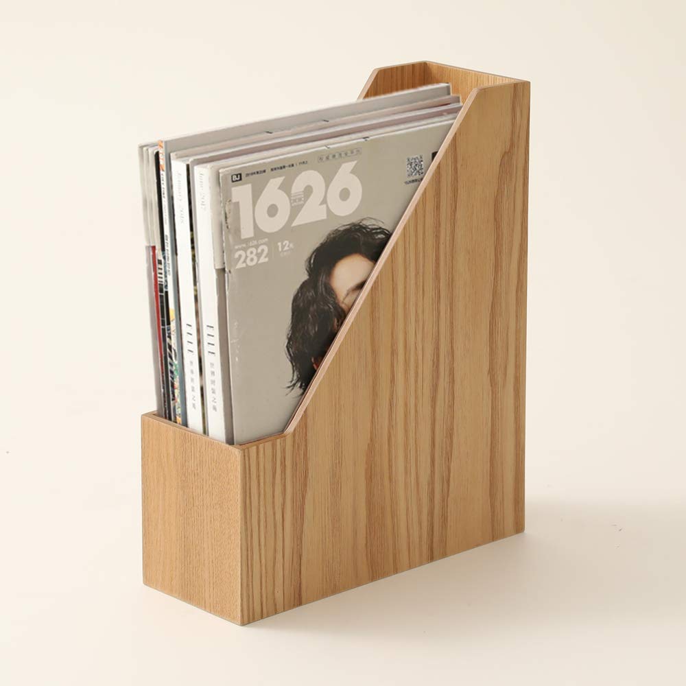 Amazon.co.jp: 本立て ブックスタンド 木製 卓上収納 雑誌/新聞/書類入