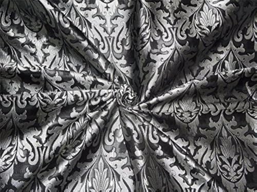 Brocart noir et argenté pour confectionner une robe de soirée chic de réveillon